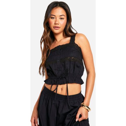 Crop Top En Coton À Bretelles - 34 - boohoo - Modalova