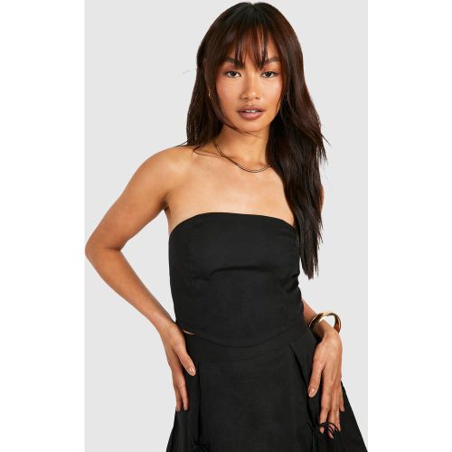 Crop Top Bandeau En Coton - 34 - boohoo - Modalova