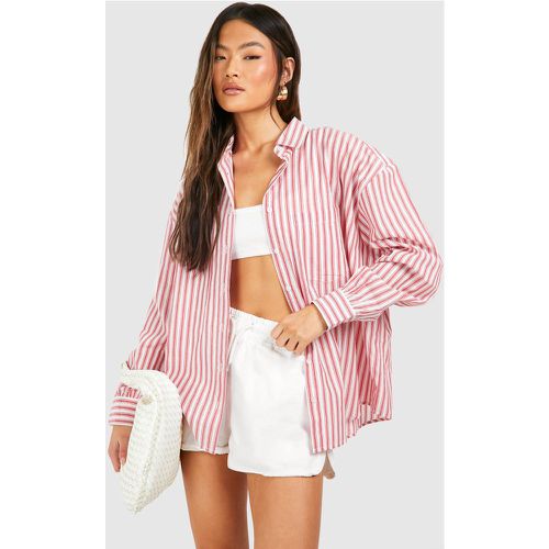 Chemise Oversize Rayée - boohoo - Modalova