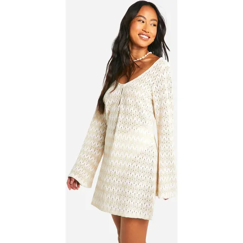 Stripe Crochet Beach Dress - S - boohoo - Modalova