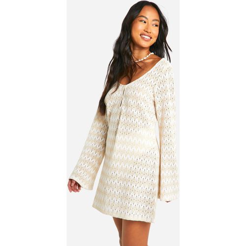 Stripe Crochet Beach Dress - L - boohoo - Modalova