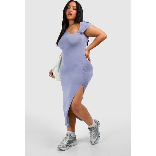 Grande Taille - Robe Mi-Longue Froncée Asymétrique - 46 - boohoo - Modalova