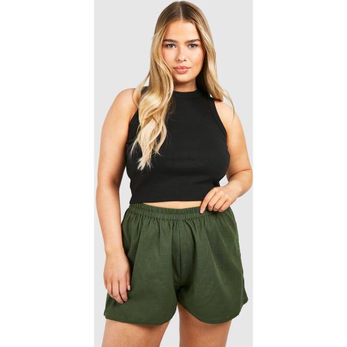 Grande Taille - Short Large En Coton - 52 - boohoo - Modalova