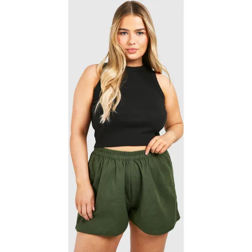 Grande Taille - Short Large En Coton - 52 - boohoo - Modalova
