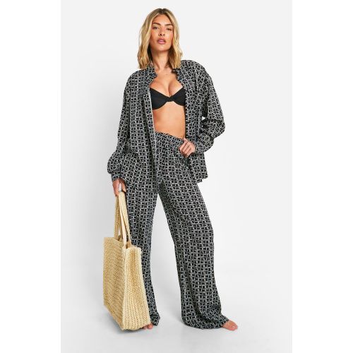 Ensemble De Plage Oversize À Imprimé Géométrique - 34 - boohoo - Modalova