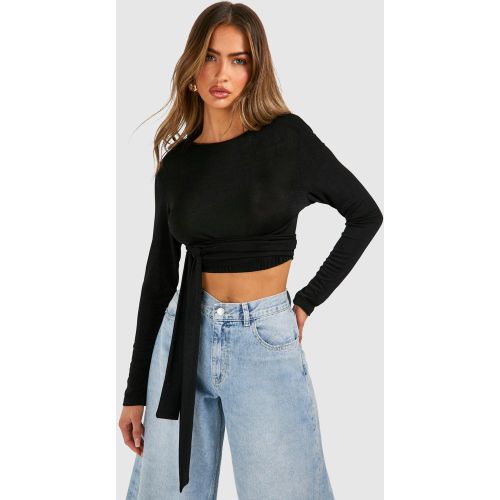 Crop Top Noué À Épaulettes - S - boohoo - Modalova
