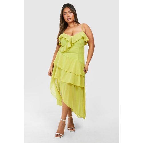 Grande Taille - Robe Mi-Longue À Volants - 44 - boohoo - Modalova