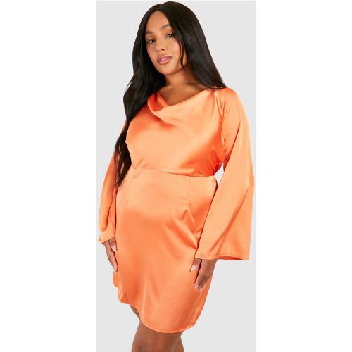 Grande Taille - Robe Courte Texturée À Col Bénitier - 44 - boohoo - Modalova