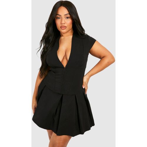 Grande Taille - Corset À Agrafes Et Manches Capées - 50 - boohoo - Modalova