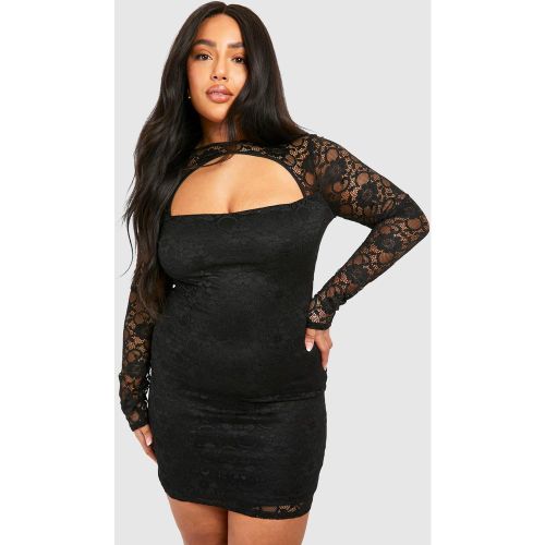 Grande Taille - Robe Courte En Dentelle À Manches Longues - 56 - boohoo - Modalova
