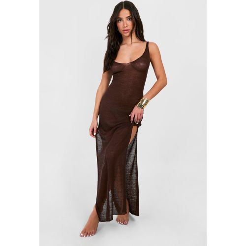 Petite" - Robe De Plage Longue En Maille - S - boohoo - Modalova
