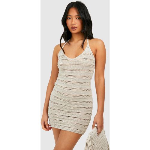 Petite" - Robe Courte En Maille À Dos Nu - L - boohoo - Modalova