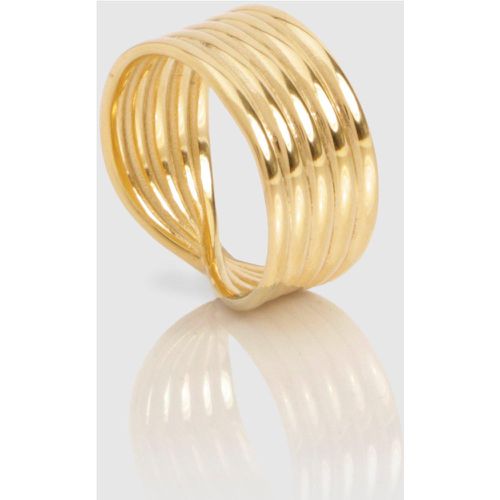 Stainless Steel Stacked Ring - - M/L - boohoo - Modalova