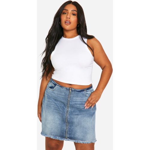 Grande Taille - Mini-Jupe Délavée - 44 - boohoo - Modalova