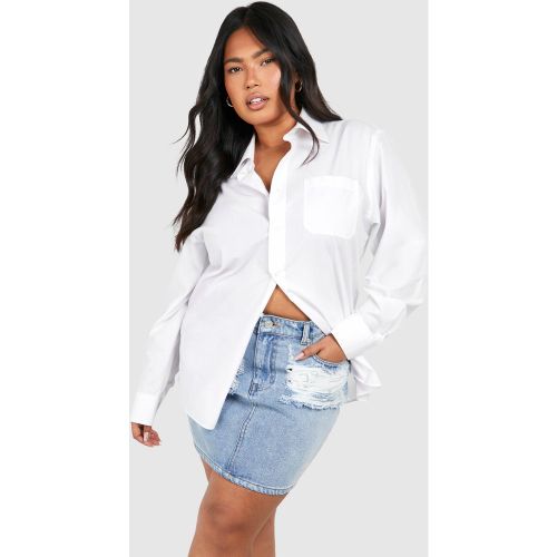 Grande Taille - Mini-Jupe En Jean À Déchirures - 56 - boohoo - Modalova
