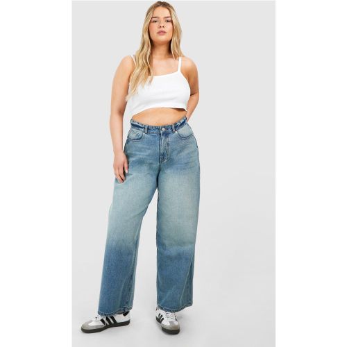 Grande Taille - Jean Droit Oversize À Nœud - 44 - boohoo - Modalova