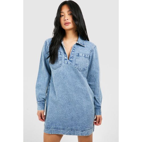 Petite" - Robe Courte En Jean - 34 - boohoo - Modalova