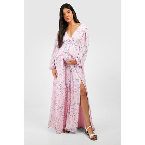 Maternité - Robe De Grossesse Longue Fleurie - 38 - boohoo - Modalova