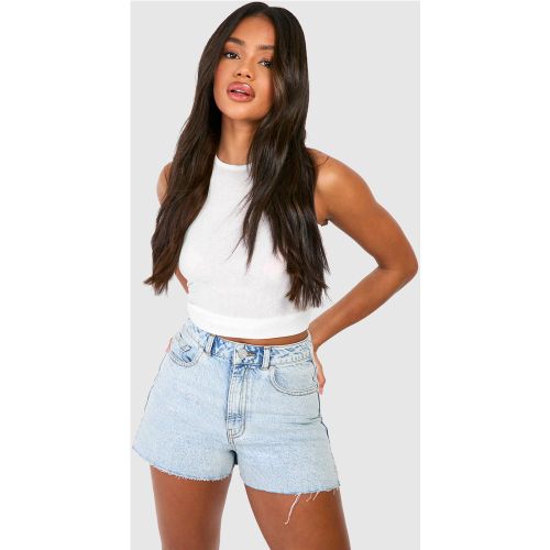 Short En Jean Délavé À Bords Bruts - 36 - boohoo - Modalova