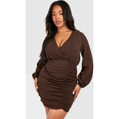 Grande Taille - Robe Moulante Froncée - 44 - boohoo - Modalova