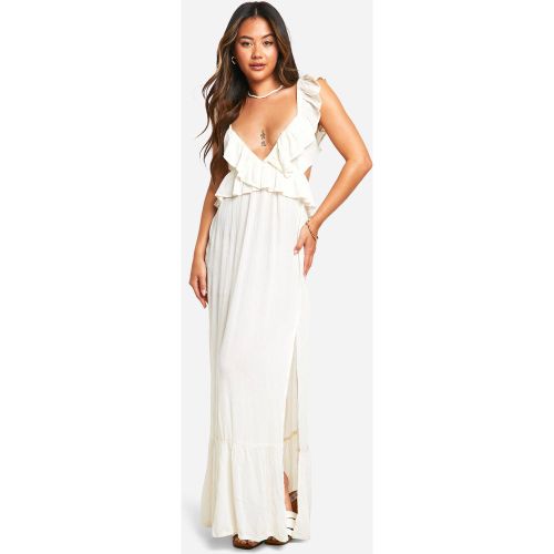 Robe Longue Volantée En Mousseline De Soie - 36 - boohoo - Modalova