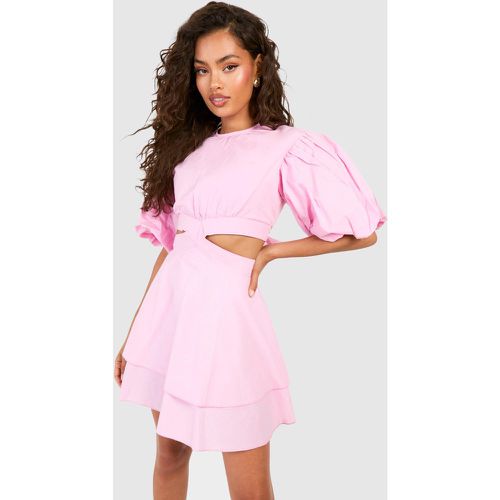 Robe Courte Texturée À Manches Bouffantes - 36 - boohoo - Modalova