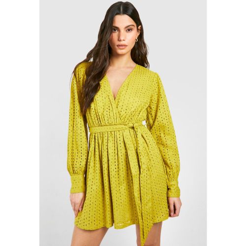 Robe Courte Brodée À Ceinture - 36 - boohoo - Modalova