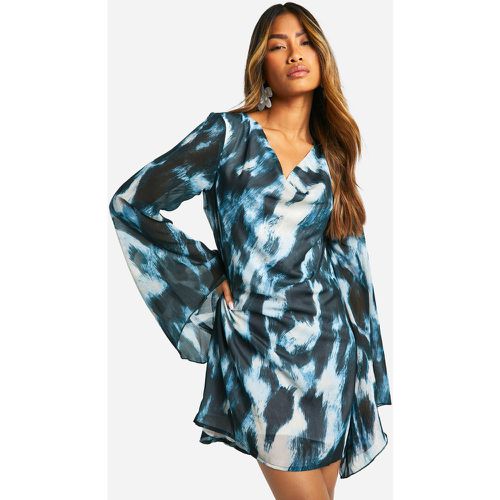 Robe Courte En Mousseline De Soie À Col Bénitier - 38 - boohoo - Modalova