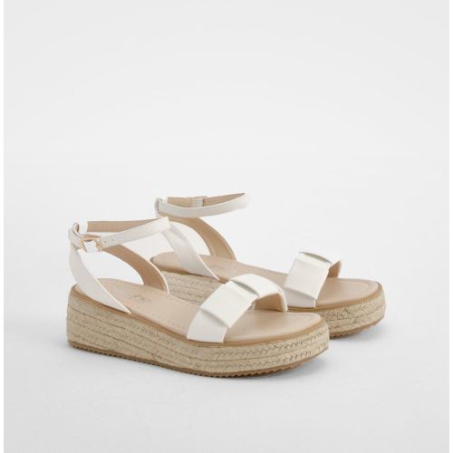 Sandales Compensées Plissées - Pointure Large - 36 - boohoo - Modalova