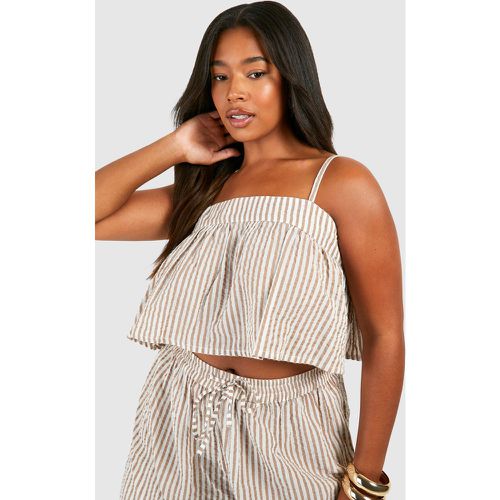 Grande Taille - Crop Top À Rayures - 46 - boohoo - Modalova