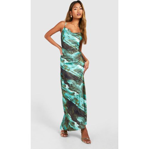 Robe Nuisette Longue À Imprimé Abstrait - 36 - boohoo - Modalova