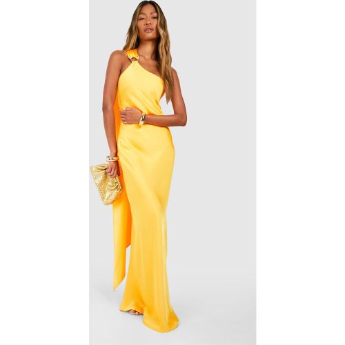 Robe Longue Satinée À Épaules Dénudées - 44 - boohoo - Modalova