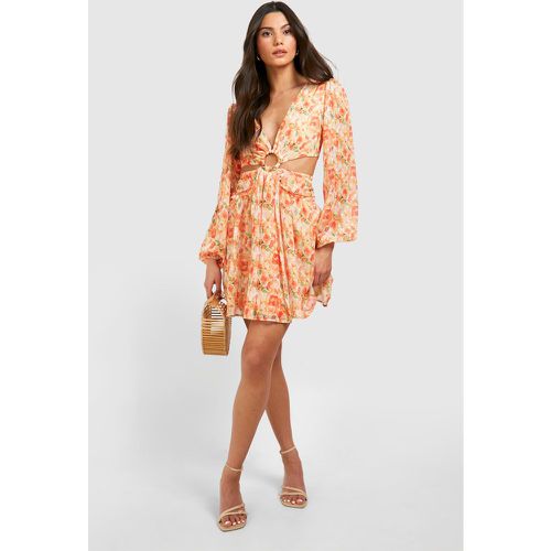 Robe Courte Texturée À Découpes Et Anneau - 42 - boohoo - Modalova