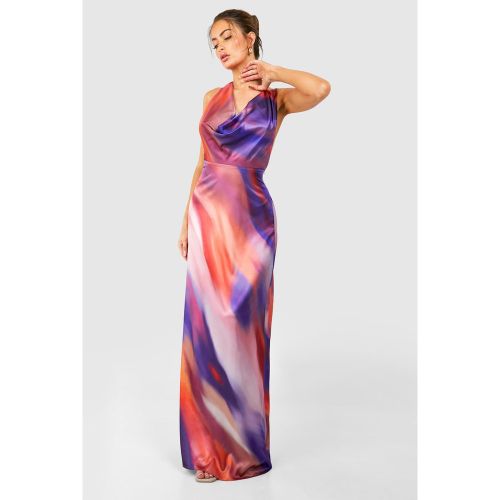 Robe Longue Satinée Tie Dye - 44 - boohoo - Modalova