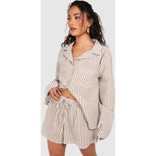Petite" - Ensemble Rayé À Manches Longues - 34 - boohoo - Modalova