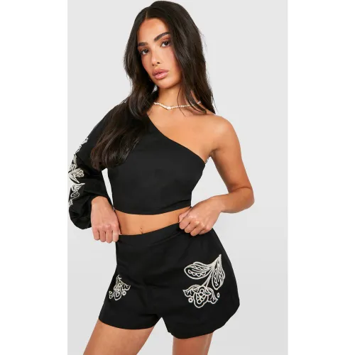 Petite" - Short Brodé - 34 - boohoo - Modalova