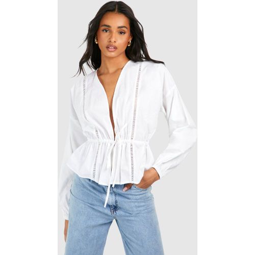 Tall" - Chemise En Popeline Nouée - 36 - boohoo - Modalova