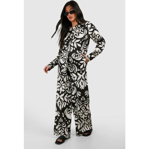 Maternité - Pantalon De Grossesse Large À Imprimé Abstrait - 36 - boohoo - Modalova