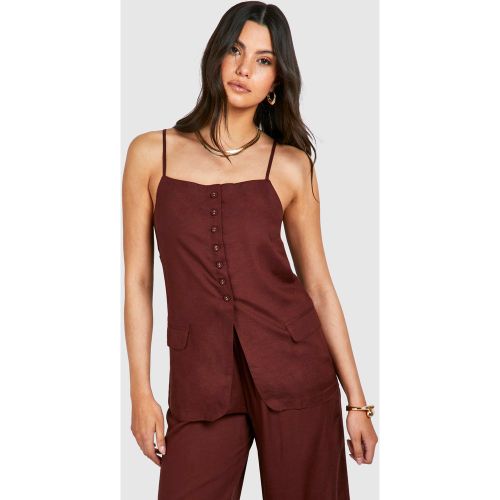Gilet Long Boutonné - 44 - boohoo - Modalova