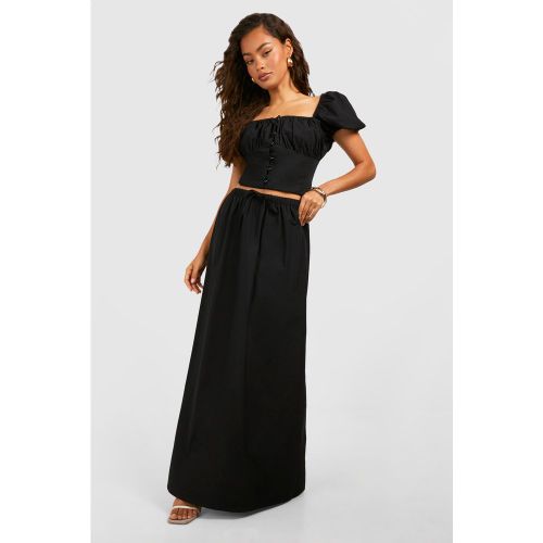 Jupe Longue En Popeline - 34 - boohoo - Modalova