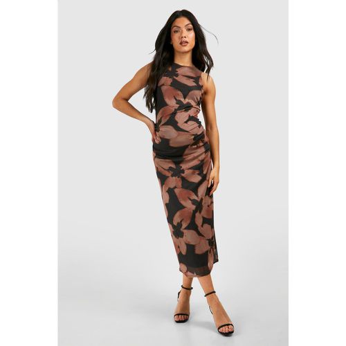 Maternité - Robe De Grossesse Mi-Longue Fleurie En Mesh - boohoo - Modalova