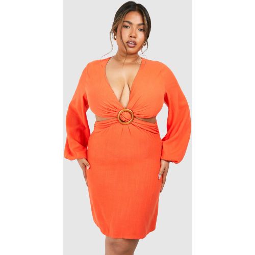 Grande Taille - Robe Courte À Découpes Et Imprimé Abstrait - 56 - boohoo - Modalova