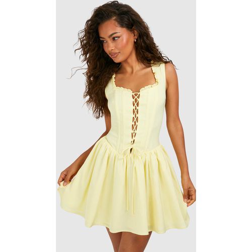 Robe Champêtre Courte Nouée - 40 - boohoo - Modalova