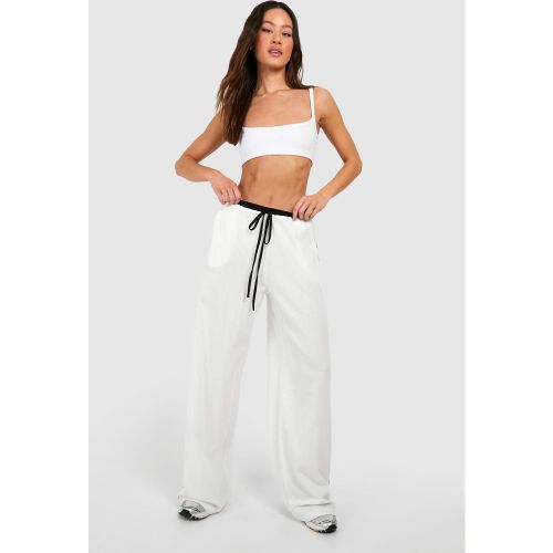 Tall" - Pantalon Large En Lin À Surpiqûres Contrastantes - 36 - boohoo - Modalova