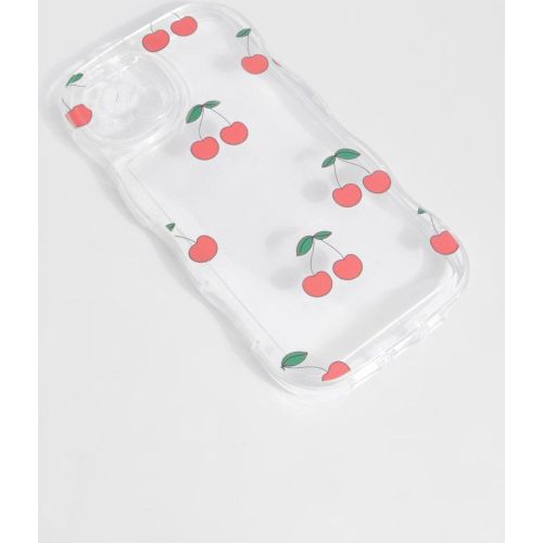 Coque De Téléphone Ondulée À Détail Cerise - Iphone 11 - boohoo - Modalova