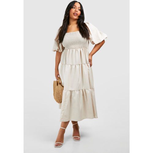 Grande Taille - Robe Mi-Longue Froncée - 44 - boohoo - Modalova