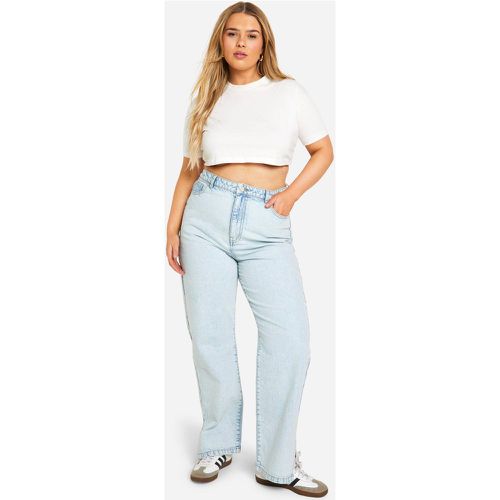 Grande Taille - Jean Droit Basique Fendu - 44 - boohoo - Modalova