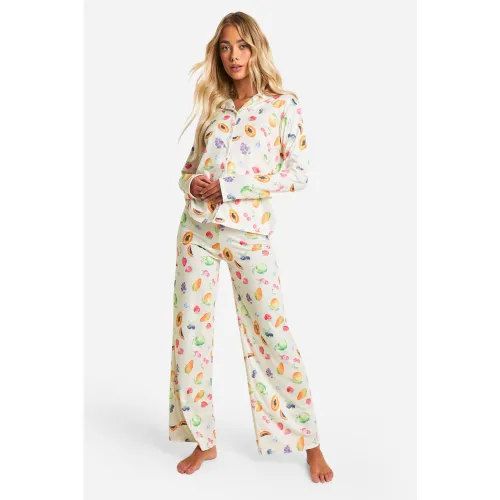 Ensemble De Pyjama À Imprimé Fruit - 40 - boohoo - Modalova
