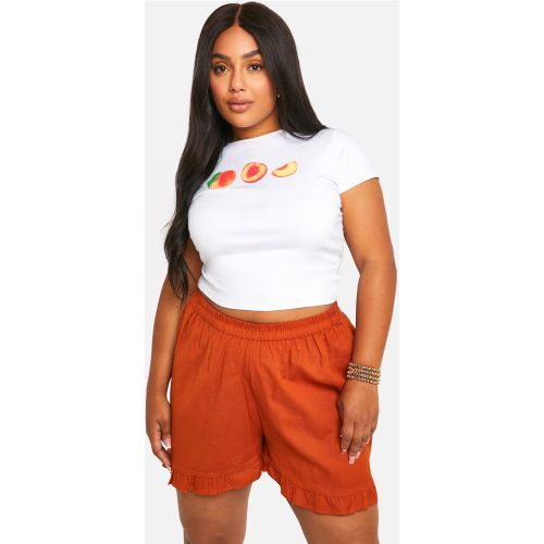 Grande Taille - Short En Coton À Volants - 44 - boohoo - Modalova
