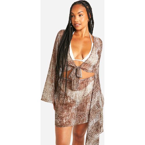 Grande Taille - Jupe De Plage À Imprimé Serpent - 44 - boohoo - Modalova